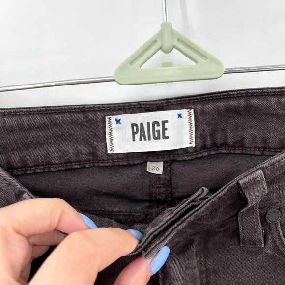 Paige Verdugo Ultra Skinny Denim Jeans Sz 26 Gray Pockets Stretch Flat Front - Picture 7 of 10